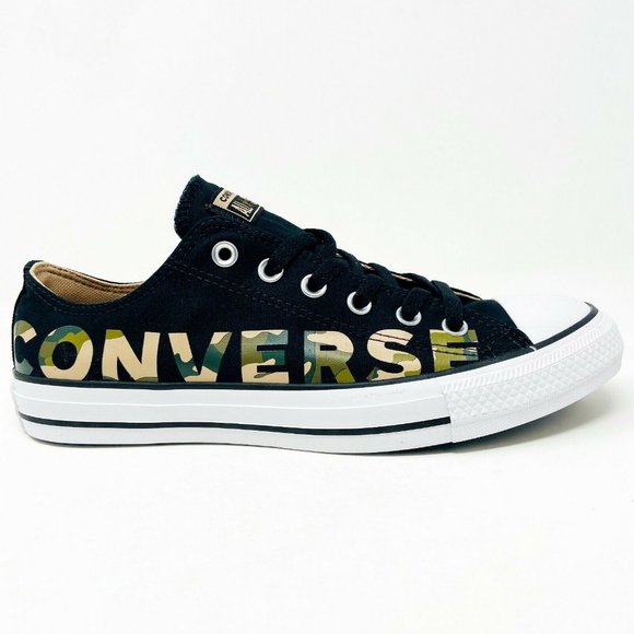 Converse Shoes - Converse Chuck Taylor All Star Ox Camo Print Black Logo Womens Shoes 166234F